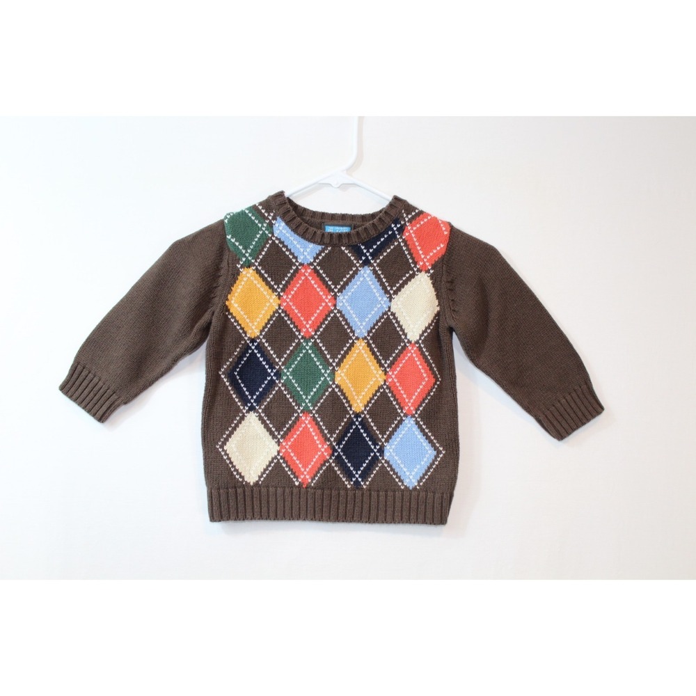 The Children's place Sweater toddler Size 24 Mo. Brown Argyle